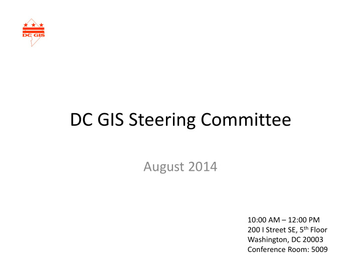 dc gis steering committee