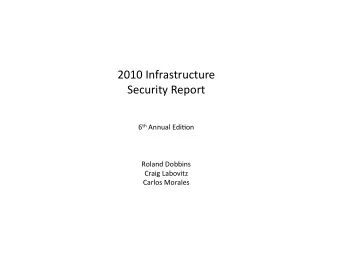 2010  Infrastructure   Security  Report  6 th Annual  Edi;on    Roland