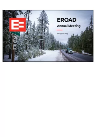 Corporate video  This is our first AGM as a listed company and I thank you for taking the time to