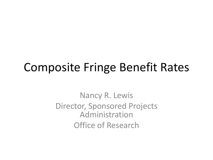 composite fringe benefit rates