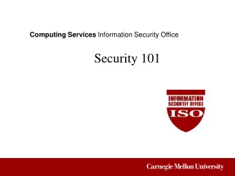 Security 101  Definition of Information Security Information security is the protection of