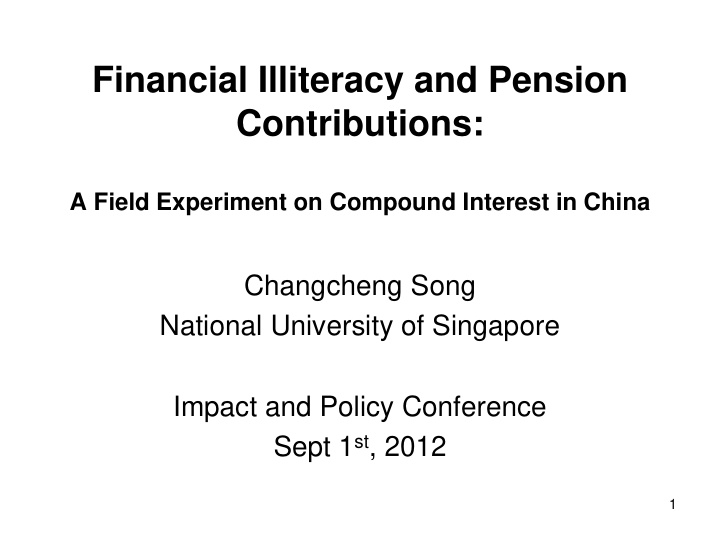 changcheng song national university of singapore impact