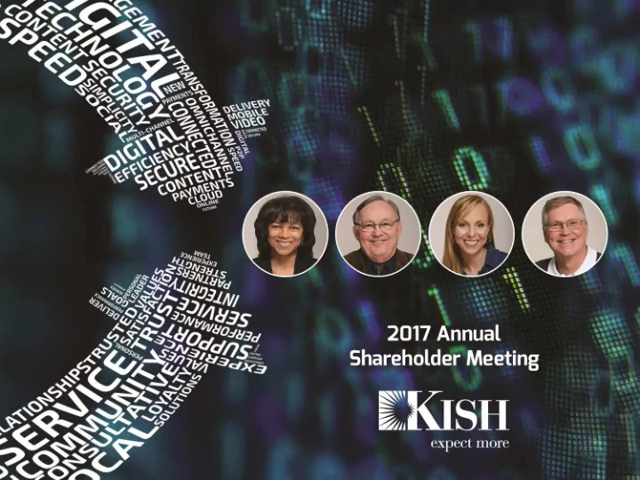 welcome and call to order agenda for the annual meeting