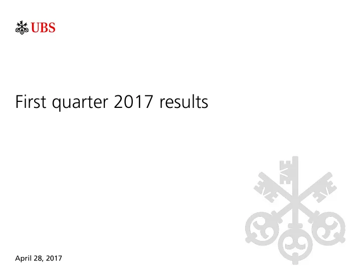 first quarter 2017 results