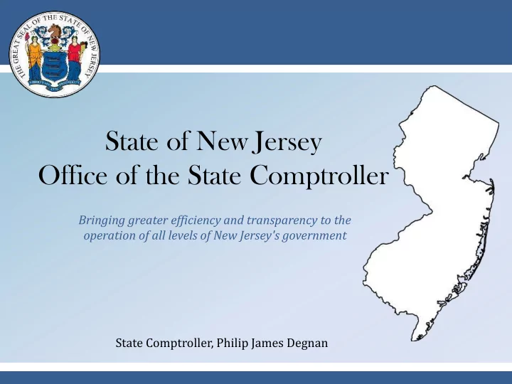 state of new jersey office of the state comptroller