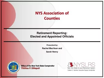 Counties  Retirement Reporting:  Elected and Appointed Officials  Presented by:  Rachel MacVean and