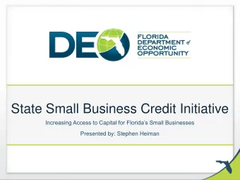 State Small Business Credit Initiative Increasing Access to Capital for Floridas Small