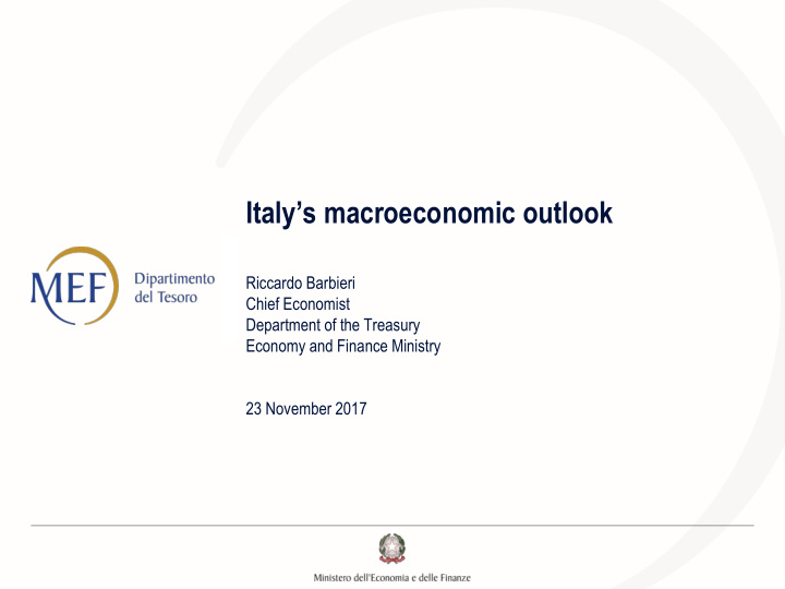 italy s macroeconomic outlook