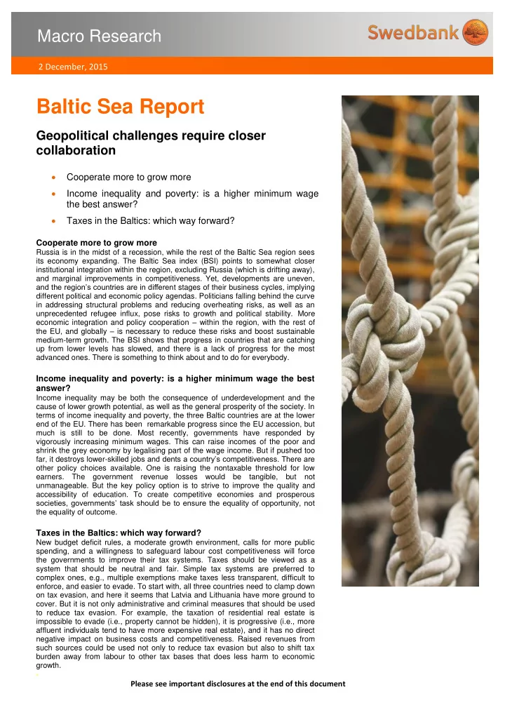baltic sea report