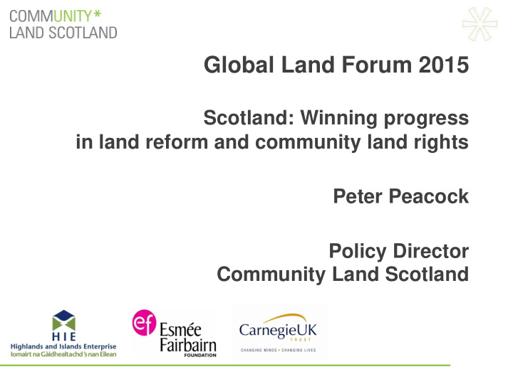 peter peacock policy director community land scotland