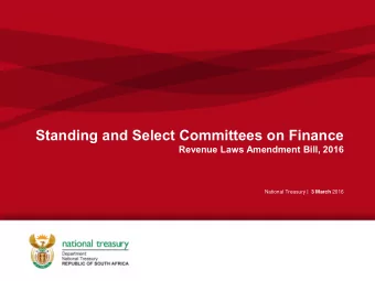 National Treasury |  3 March 2016  Officials present from National Treasury   Ismail Momoniat