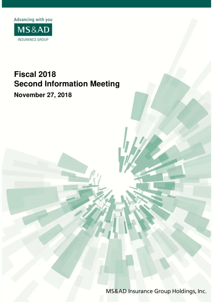 fiscal 2018 second information meeting
