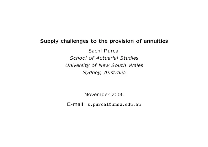 e mail s purcal unsw edu au