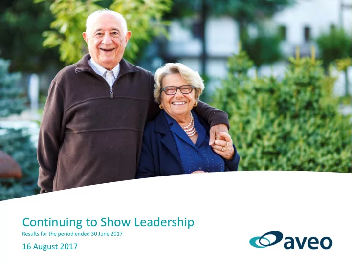 continuing to show leadership