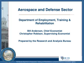Aerospace and Defense Sector  Department of Employment, Training &amp;  Rehabilitation  Bill