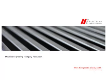 1  Agenda Metalplas Vision and Mission