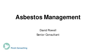 Finch Consulting  Who are we?    Formerly HSEC / RHMA    Multi-disciplinary consultancy