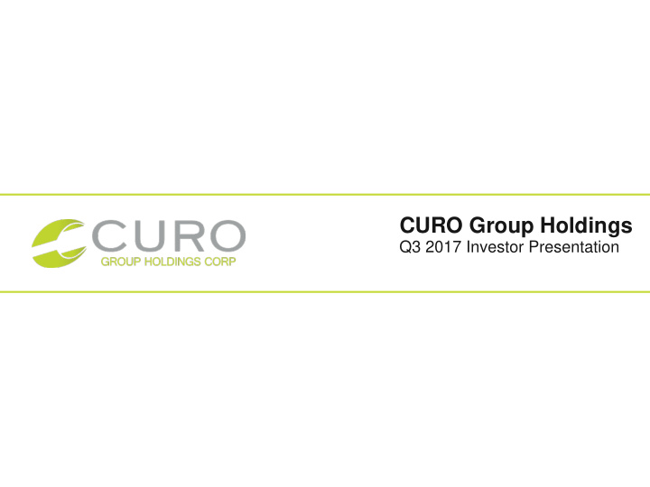 curo group holdings