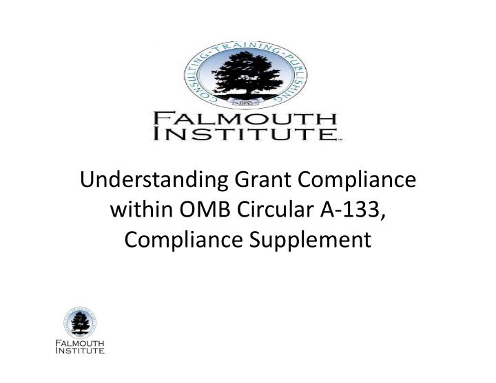 understanding grant compliance within omb circular a 133