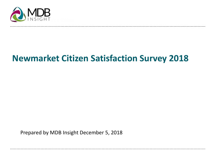 newmarket citizen satisfaction survey 2018
