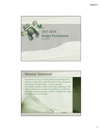 Mission Statement  The mission of Avoca Central School is to develop every  child as a respectful,