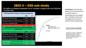 IBIS 4 Substudy Conclusions: OCT-derived  plaque micro-characteristics  have little value in
