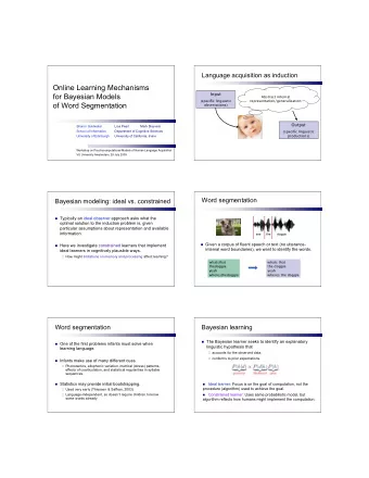 Online Learning Mechanisms  Input  for Bayesian Models  Abstract internal  (specific linguistic