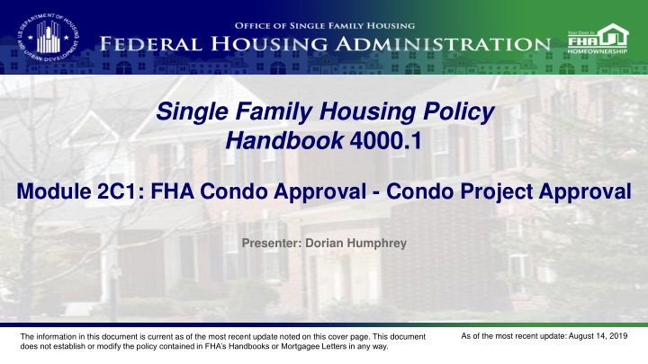 single family housing policy handbook 4000 1