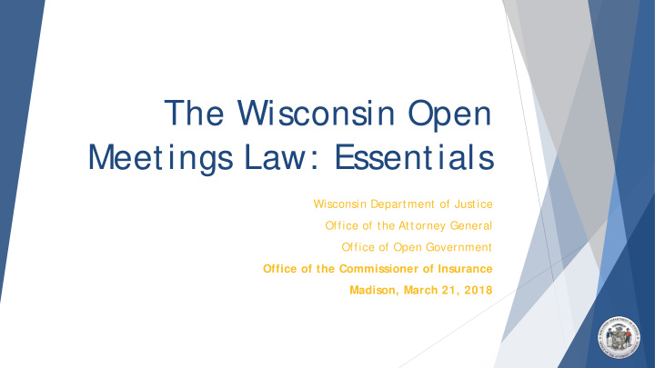 the wisconsin open meetings law essentials