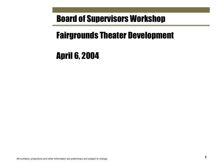 board of supervisors workshop fairgrounds theater