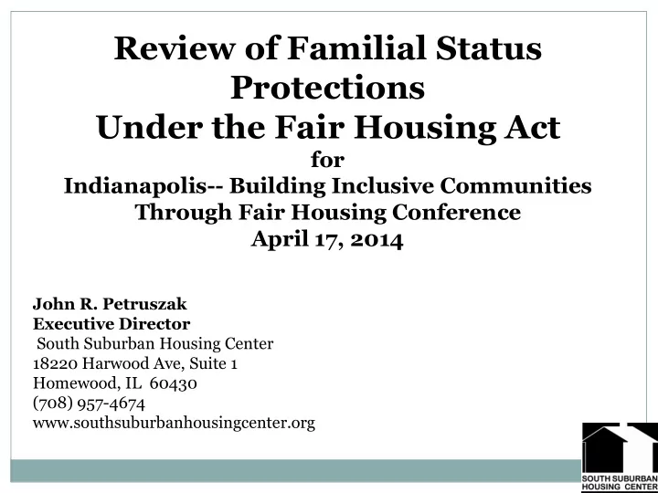 under the fair housing act