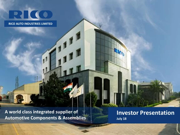 investor presentation