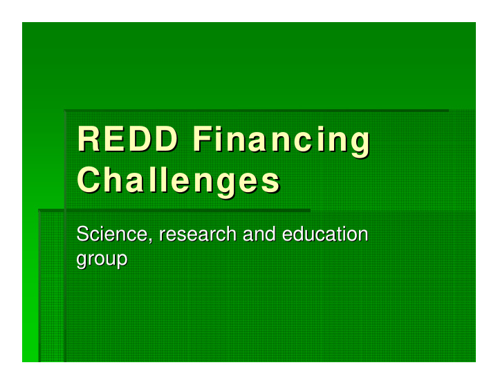 redd financing redd financing challenges challenges