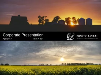 Corporate Presentation  April 2017  TSX.V: INP  1  TSX. V: INP  Forward Looking Information This