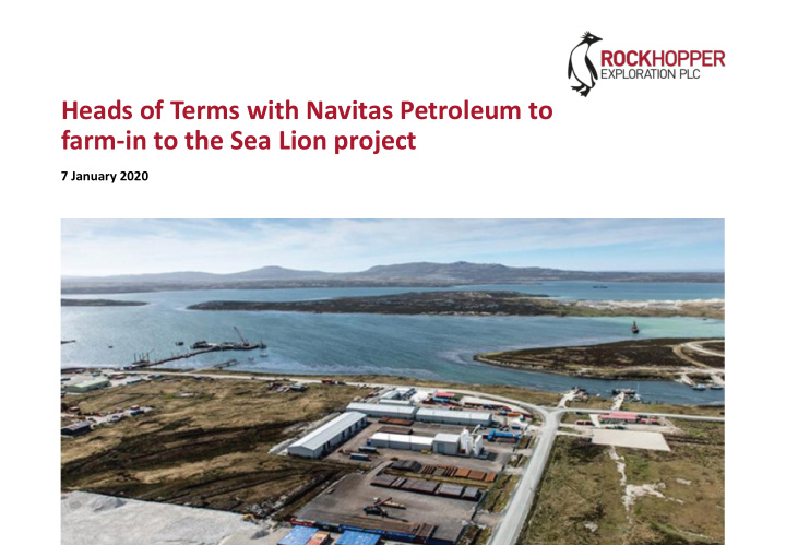 heads of terms with navitas petroleum to farm in to the