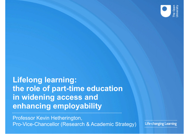lifelong learning the role of part time education in