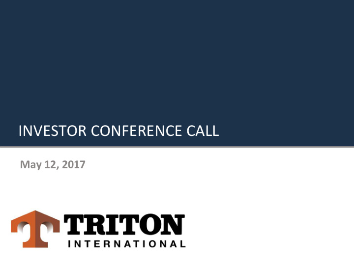 investor conference call