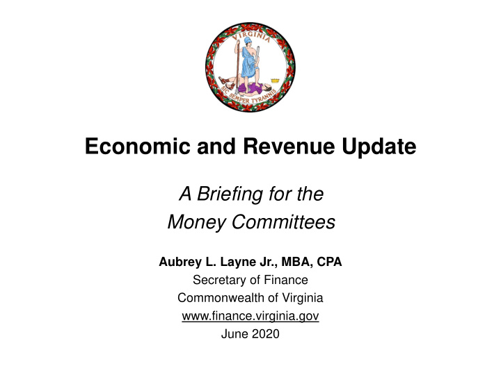 economic and revenue update