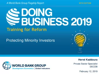 Training for Reform  Protecting Minority Investors  Herv Kaddoura  Private Sector Specialist