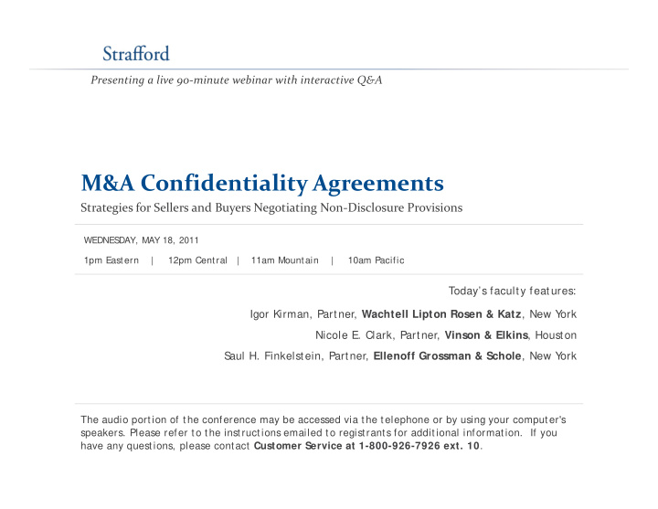 m a confidentiality agreements