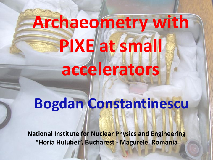 archaeometry with pixe at small accelerators