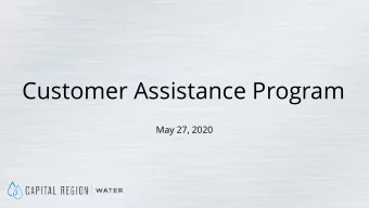 Customer Assistance Program  May 27, 2020  Program Need  The American Community Survey conducted by