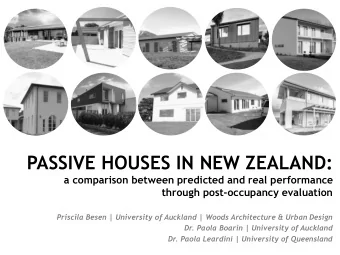 PASSIVE HOUSES IN NEW ZEALAND:  a comparison between predicted and real performance  through