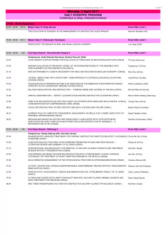 Monday, 3 April 2017  DAILY SCIENTIFIC PROGRAM  SYMPOSIA &amp; ORAL PRESENTATIONS  07:00 - 08:30