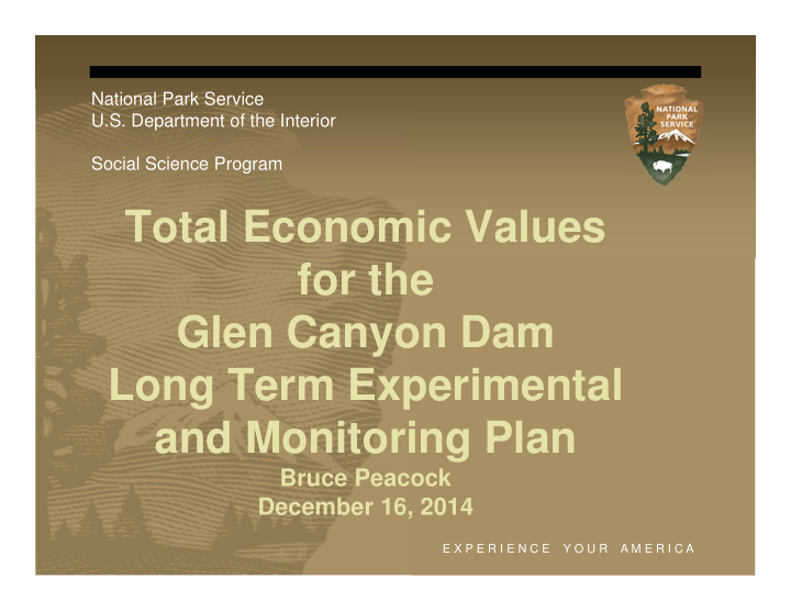 total economic values for the glen canyon dam long term