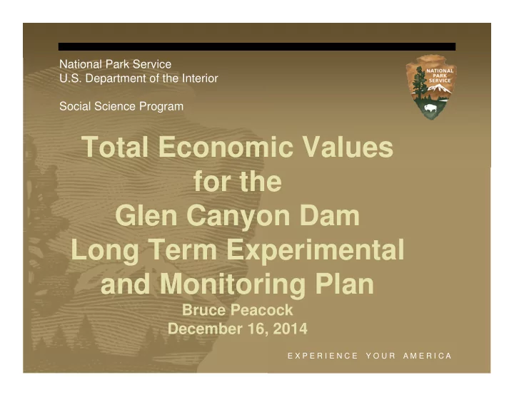 total economic values for the glen canyon dam long term