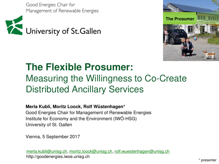 the flexible prosumer