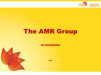 The AMR Group  An  n In  Intr  trod  oduc  uction  tion  2013  2013  The Group  The  he AMR  AMR