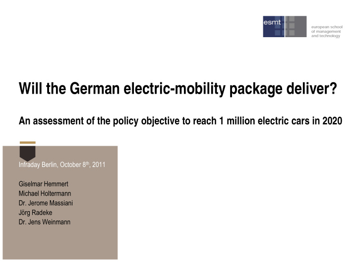 will the german electric mobility package deliver