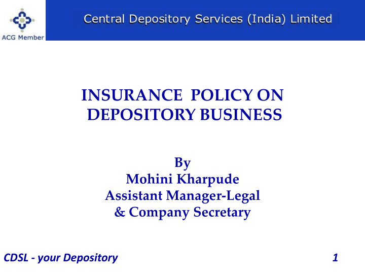 insurance policy on depository business